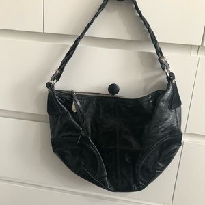 EUC Francesco Biasia Black Leather and Suede Bag